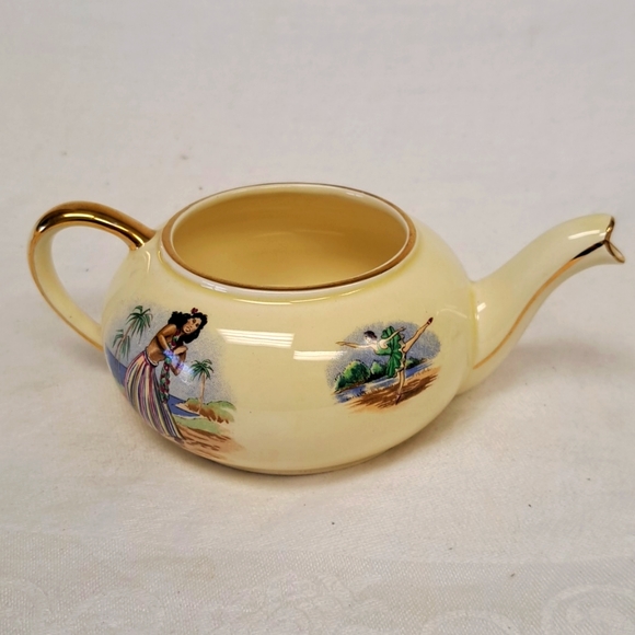 Vintage 1940's Royal Winton " National Dances " mini teapot stacking set - Picture 3 of 16